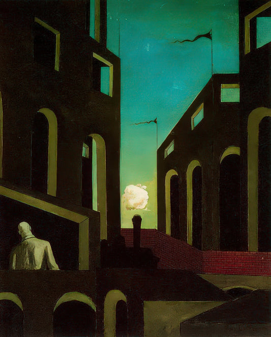 Giorgio de Chirico Canvas: Exploring the Metaphysical Master's Enduring Legacy - HAPPINESS OF RETURNING 1915 by Giorgio de Chirico