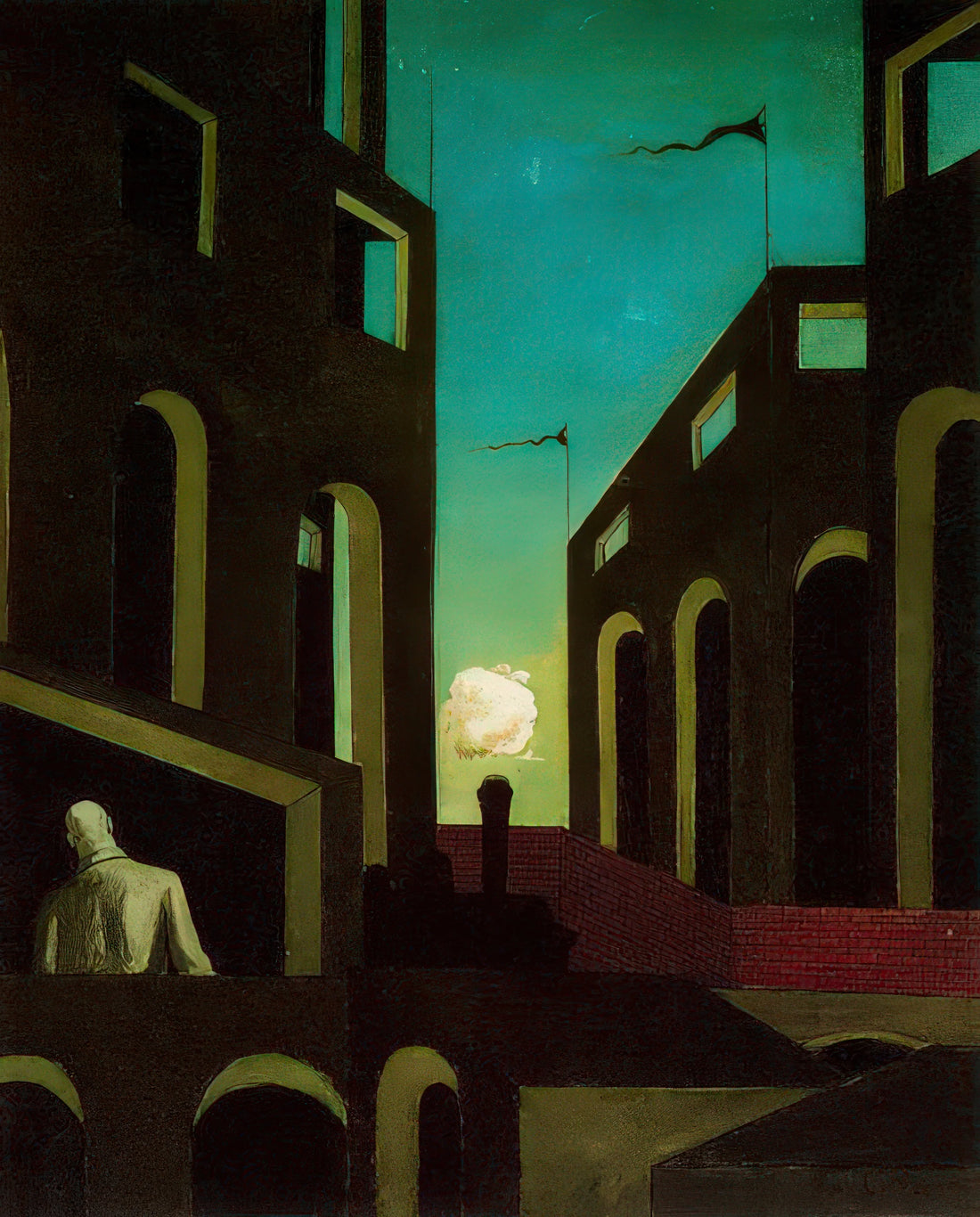 Giorgio de Chirico Paintings: The Enigmatic World of Metaphysical Art - HAPPINESS OF RETURNING 1915 by Giorgio de Chirico