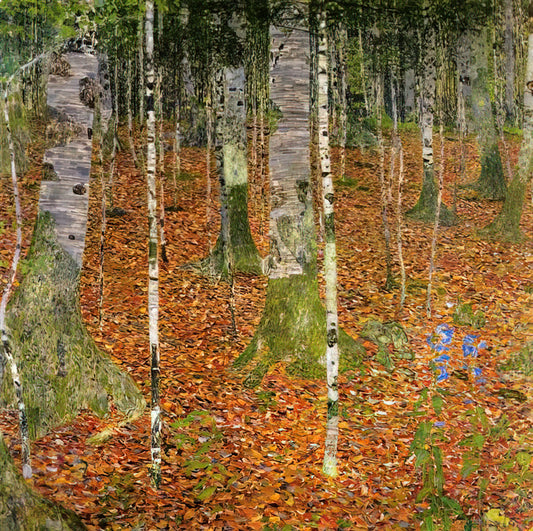 Gustav Klimt Cena: Understanding the Value and Investment in Klimt Art Prints - FARMHOUSE WITH BIRCH TREES 1903 by Gustav Klimt