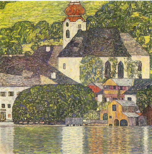 Gustav Klimt Landscape Prints: A Collector's Guide to His Overlooked Masterpieces - CHRUCH IN UNTERACH ON THE ATTERSEE by Gustav Klimt