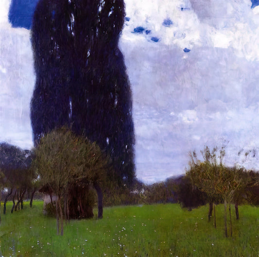 Gustav Klimt PowerPoint: How to Create Art Presentations with Expert Curation - THE TALL POPLAR TREES II by Gustav Klimt