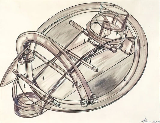 Gyula Kosice Brushed Aluminum Print: The Hydrokinetic Vision in Modern Art - Untitled - 1972 by Gyula Kosice