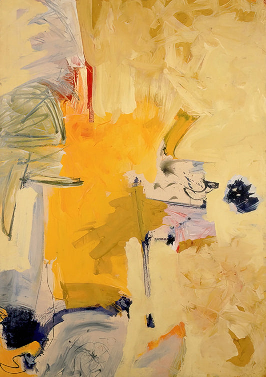 Hassel Smith Brushed Aluminum Print: The Definitive Guide to Abstract Expressionist Art in Modern Formats - Untitled Yellow - 1960 by Hassel Smith
