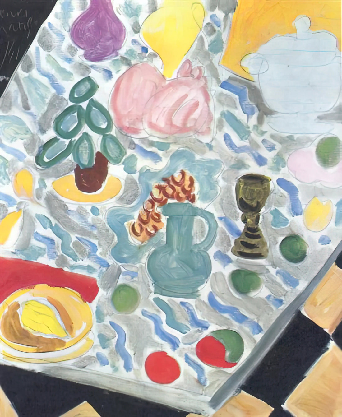Henri Émile Benoît Matisse: Master of Color, Form, and Modernist Revolution - STILL LIFE WITH A MARBLE TABLE 1941 by Henri Matisse