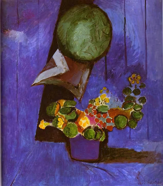 Henri Matisse Portrait de Marguerite: A Masterpiece of Modern Portraiture - FLOWERS AND CERAMIC PLATE by Henri Matisse