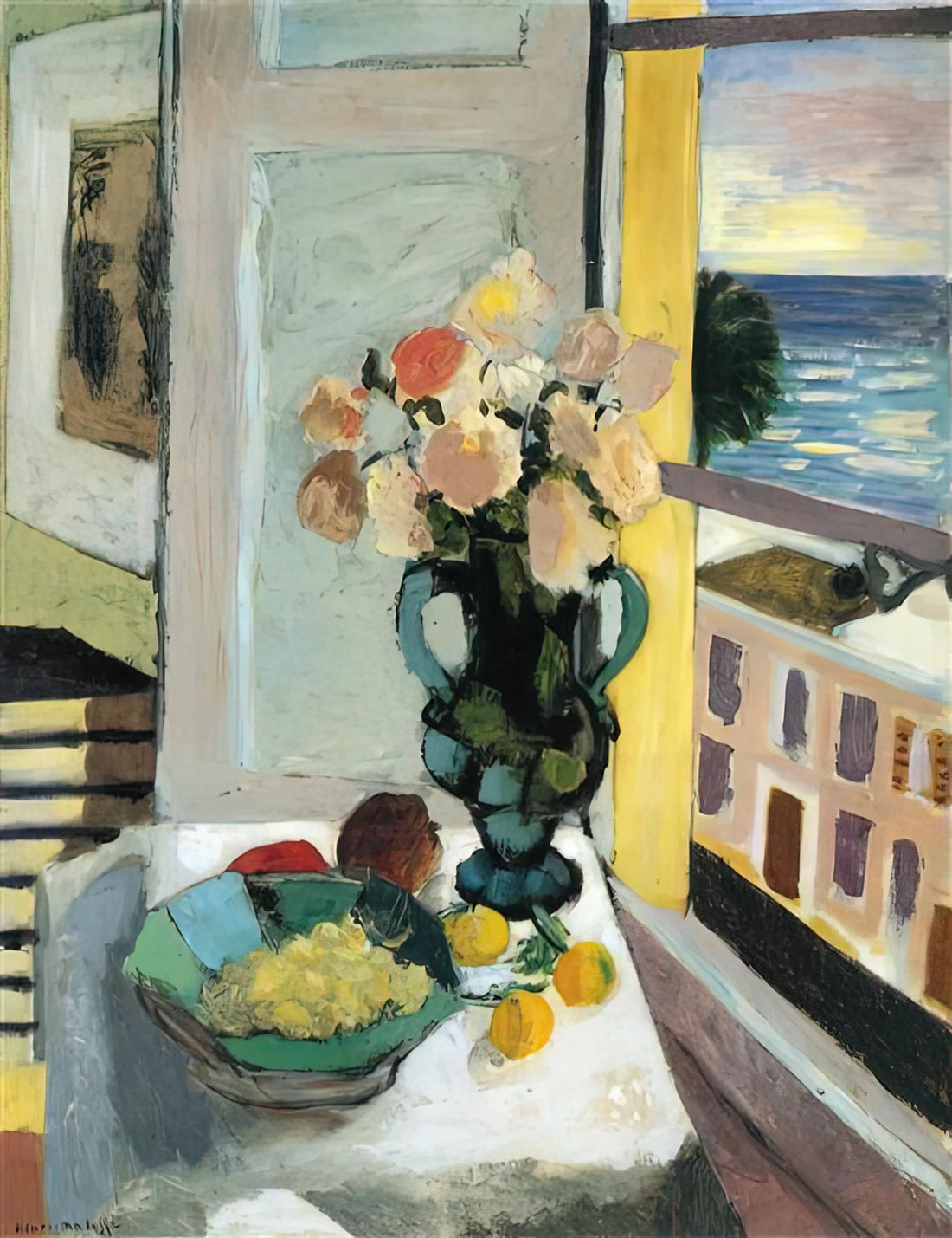 Henri Matisse: The Master of Color, Form, and Modern Art - FLOWERS IN FRONT OF A WINDOW 1922 by Henri Matisse