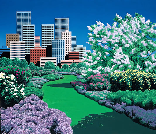 Hiroshi Nagai Tower Records: The Iconic Art Print That Defined an Era - City Garden by Hiroshi Nagai