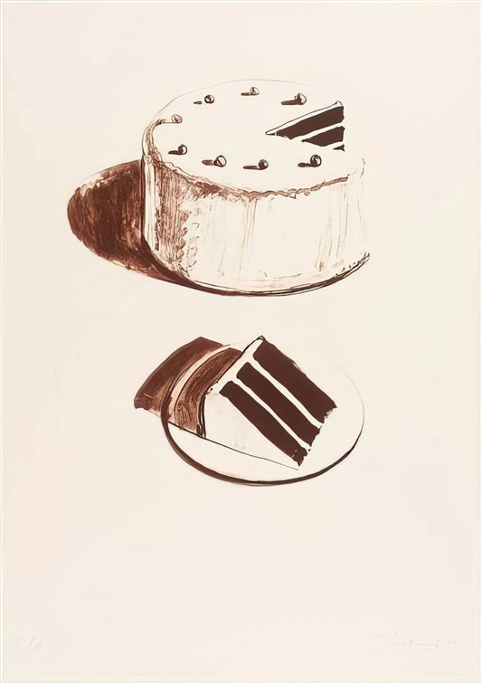 Images of Wayne Thiebaud Paintings: A Visual Feast of American Pop Art - Chocolate Cake - 1971 by Wayne Thiebaud