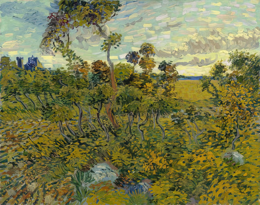 Irises Van Gogh Print: A Masterpiece of Color and Emotion in Museum-Quality Reproduction - Sunset at Montmajour by Vincent van Gogh