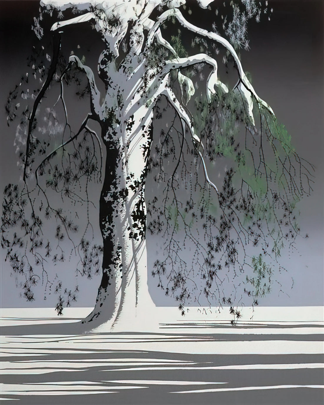 Ivan Earle Paintings: The Distinctive Vision of a Disney Master and Fine Artist - Fir Tree In Snow by Eyvind Earle