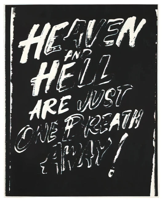 Jackie Kennedy Warhol Print: A Cultural Icon in Pop Art - Heaven and Hell Are Just One Breath Away! by Andy Warhol