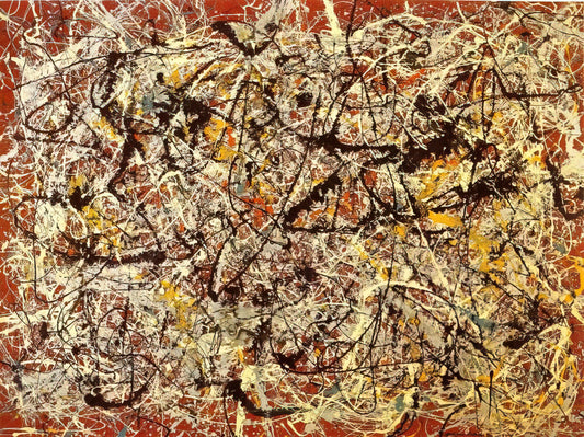 Jackson Pollock Reprints: A Guide to Owning Abstract Expressionist Masterpieces - MURAL ON INDIAN RED GROUND 1950 by Jackson Pollock