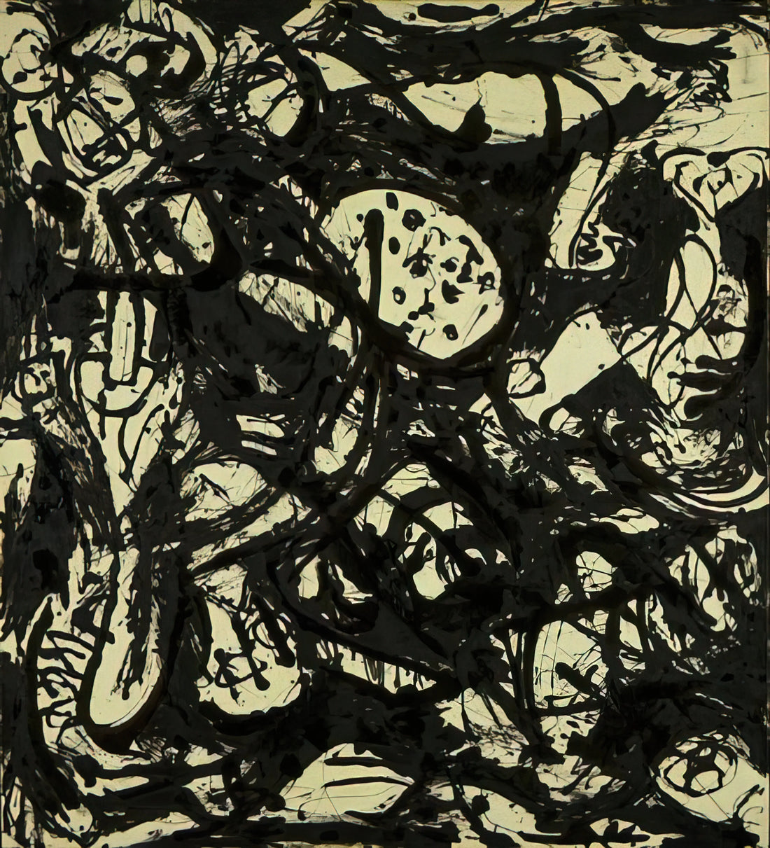 Jackson Pollock at MOCA: Understanding Abstract Expressionism's Revolutionary Force - BLACK WHITE NUMBER 20 1951 by Jackson Pollock