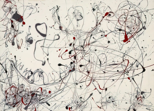 Jackson Pollock's Painting No. 1: A Revolutionary Masterpiece of Abstract Expressionism - NUMBER 4 GRAY AND RED 1948 by Jackson Pollock
