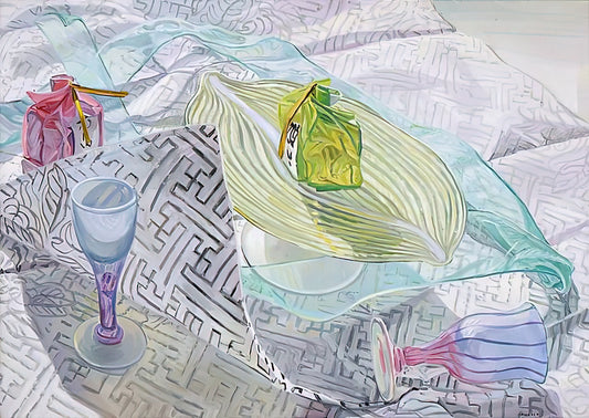 Janet Fish Art Prints: The Luminous Still Life Masterpieces of American Realism - DISHES FROM JAPAN 2003 by Janet Fish