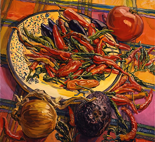 Janet Fish Watercolor: Mastering Light, Transparency, and Everyday Beauty - CHILI PEPPERS 2005 by Janet Fish
