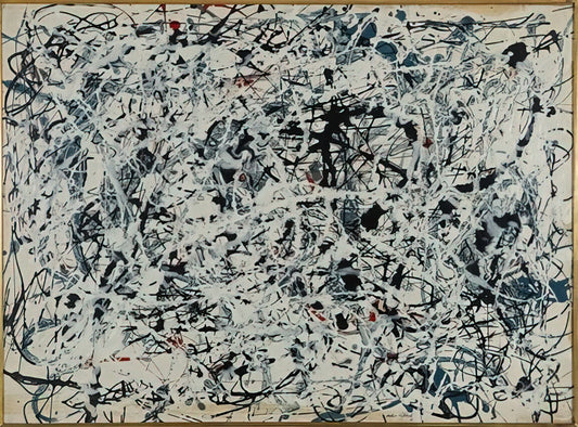 Jason Pollack: The Contemporary Artist Redefining Abstract Expressionism - COMPOSITION WHITE BLACK BLUE AND RED ON WHITE 1948 by Jackson Pollock