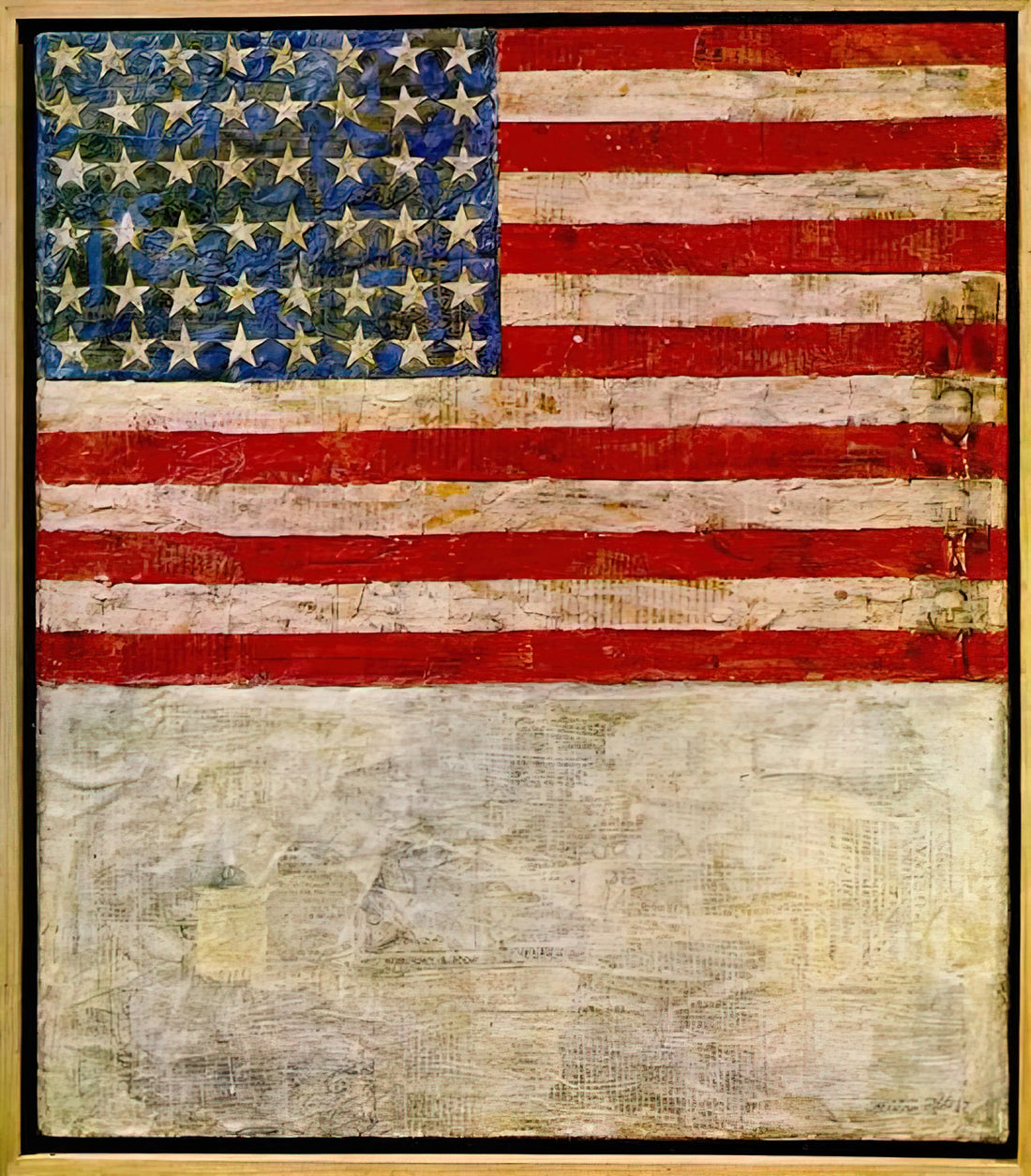 Jasper Johns Acrylic Print: The Definitive Guide to Owning Neo-Dada Masterpieces - FLAG ABOVE WHITE by Jasper Johns