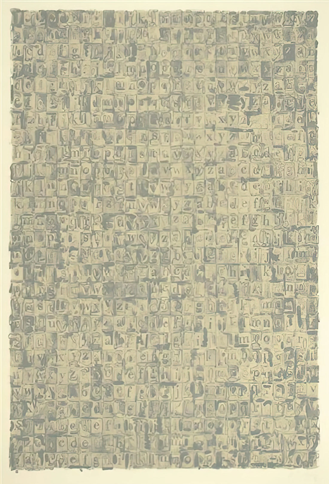 Jasper Johns Numbers Print: A Masterpiece of Modern Art and Symbolism - GRAY ALPHABETS ULAE 57 1968 by Jasper Johns