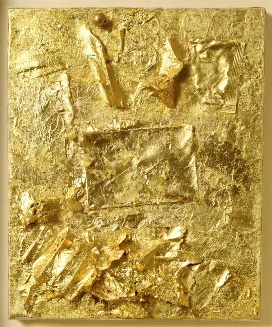 Jasper Johns and Robert Rauschenberg: The Revolutionary Duo That Redefined American Art - UNTITLED GOLD PAINTING 1964 by Robert Rauschenberg