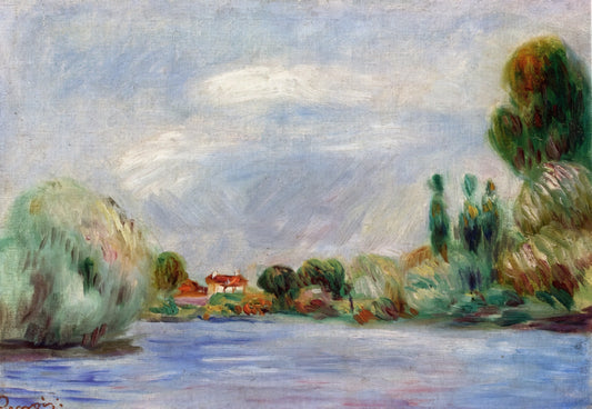 Jean Renoir Paintings: The Luminous Legacy of Pierre-Auguste Renoir's Impressionist Masterpieces - House on the River by Pierre-Auguste Renoir