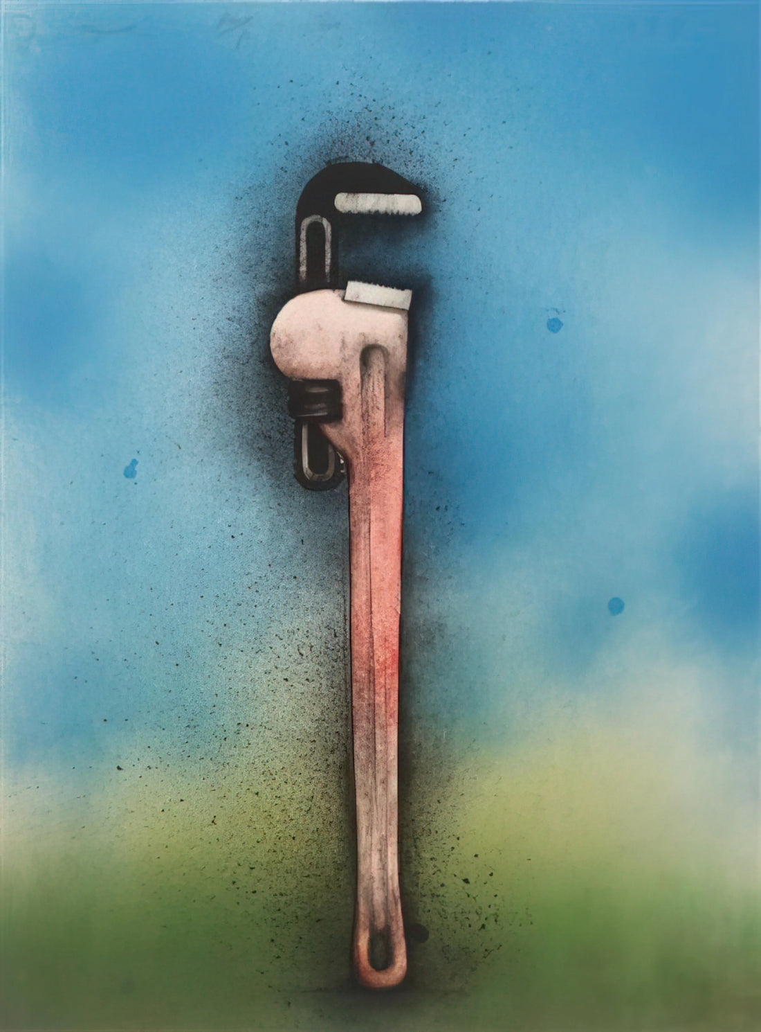 Jim Dine Pinocchio Art: The Artist's Enduring Fascination with the Wooden Puppet - BIG RED WRENCH IN A LANDSCAPE 1973 by Jim Dine