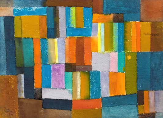 Johannes Itten and the Bauhaus: The Spiritual Core of Modern Art Education - Composition in Orange and Blue-Green - 1957 by Johannes Itten