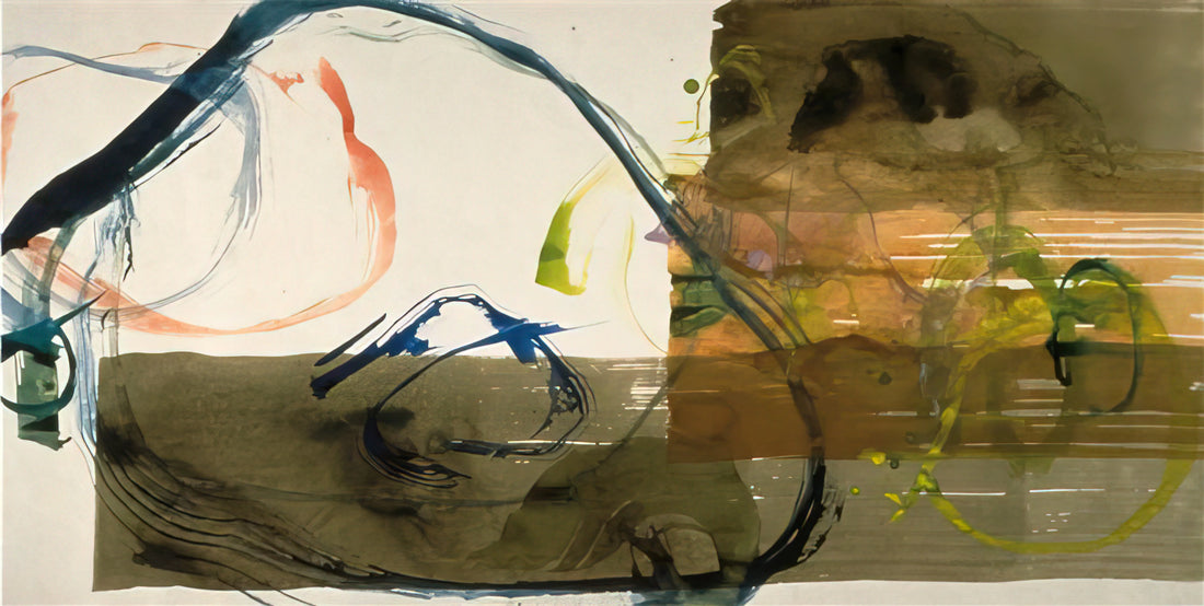 John Cage's 4'33" and David Tudor: A Definitive Guide to the Silent Masterpiece - New River Watercolor, Series I, #5 - 1988 by John Cage