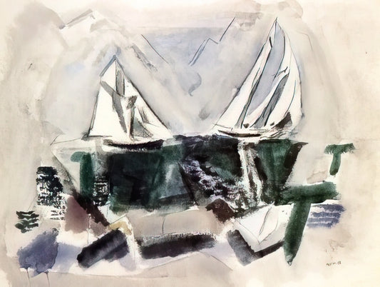 John Marin: The American Modernist Who Redefined Watercolor and Captured Urban Energy - Schooner Yachts, Deer Isle, Maine - 1928 by John Marin