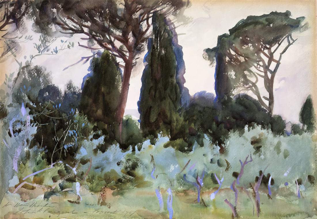 John Singer Sargent at MFA: A Master's Legacy in Boston's Premier Collection - Landscape near Florence by John Singer Sargent