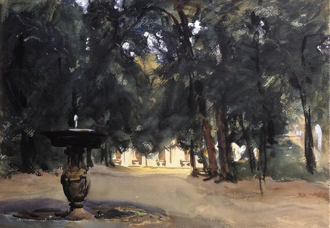 John Singer Sargent: The Master of Portraiture and the Modern Gaze - Villa Torlonia Fountain by John Singer Sargent