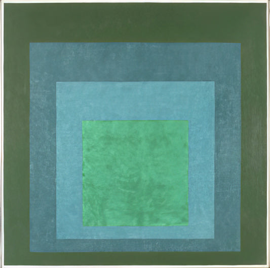 Josef Albers Art: A Master of Color Theory and Geometric Abstraction - STUDY FOR HOMAGE TO THE SQUARE TERRASSED FOLIAGE 1960 by Josef Albers