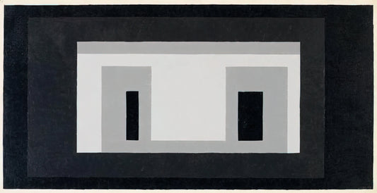 Josef Albers Lino Print: A Study in Geometric Abstraction and Color Theory - VARIANT ADOBE 1948 by Josef Albers