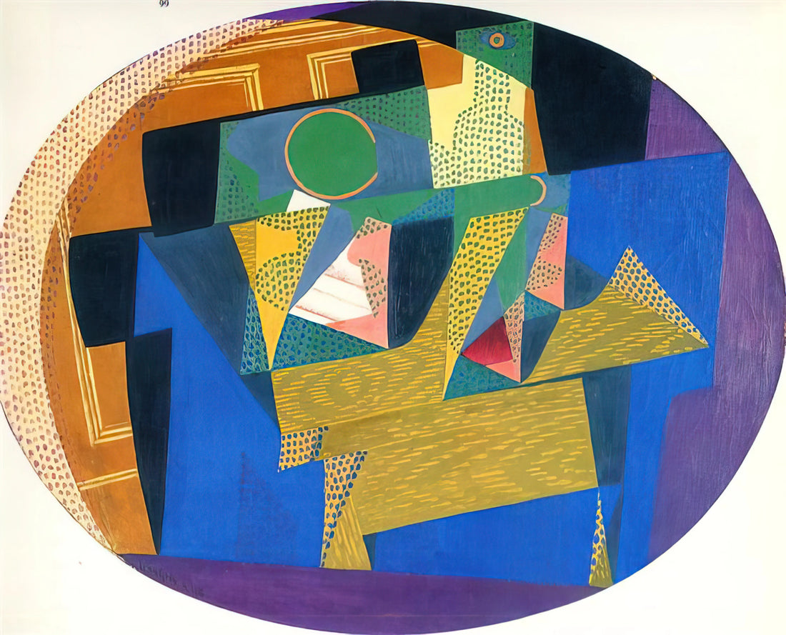 Juan Gris' Woman with Basket: A Cubist Masterpiece of Form and Symbolism - FRUIT BOWL WITH BOTTLE by Juan Gris
