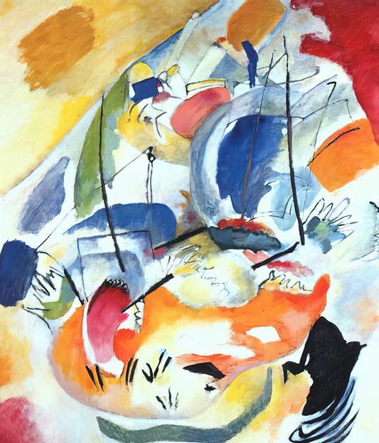 Kandinsky Black and White: The Monochromatic Power of Abstract Expressionism - IMPROVISATION 31 SEA BATTLE 1913 by Wassily Kandinsky