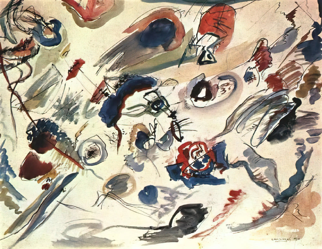 Kandinsky Geometric Art: The Revolutionary Abstraction That Changed Modern Art - FIRST ABSTRACT WATERCOLOR 1910 by Wassily Kandinsky