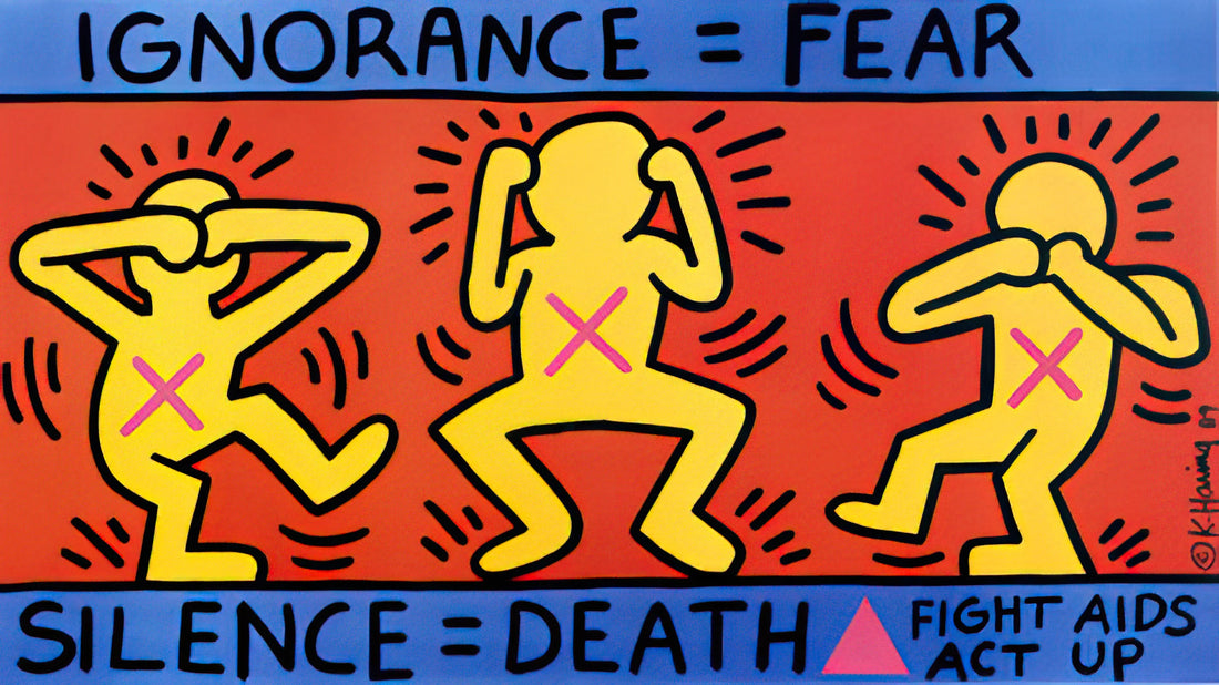 Keith Haring Best Buddies Print: A Collector's Guide to the Iconic Symbol of Joy - IGNORANCE FEAR 1989 by Keith Haring