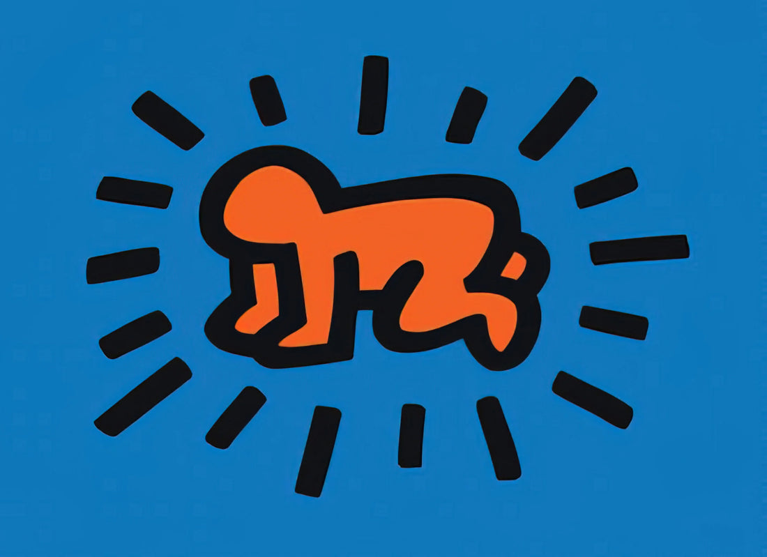 Keith Haring Canvas: The Vibrant Legacy of Pop Art Activism - RADIANT BABY FROM ICONS SERIES 1990 by Keith Haring