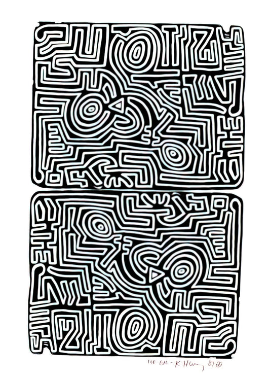 Keith Haring Heart Poster: The Iconic Symbol of Love, Activism, and Pop Art Legacy - LABYRINTH 1989 by Keith Haring