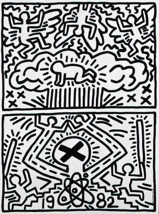 Keith Haring Reproduction: Authenticity, Legacy, and Collecting Museum-Quality Prints - ANTI NUCLEAR RALLY 1982 by Keith Haring