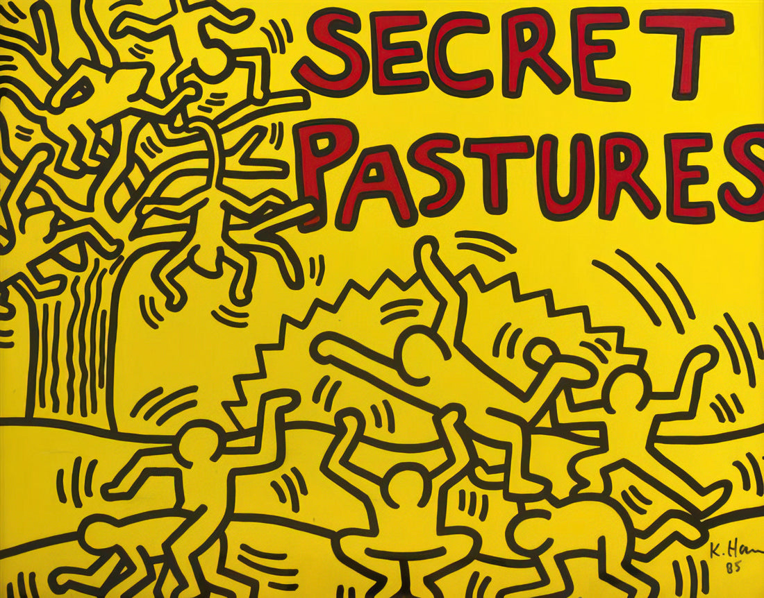 Keith Haring Unsigned Prints: Authenticity, Value, and Collector Insights - A POSTER FOR THE BILL T JONES AND ARNIE ZANE PERFORMANCE PIECE SECRET PASTURES 1984 by Keith Haring