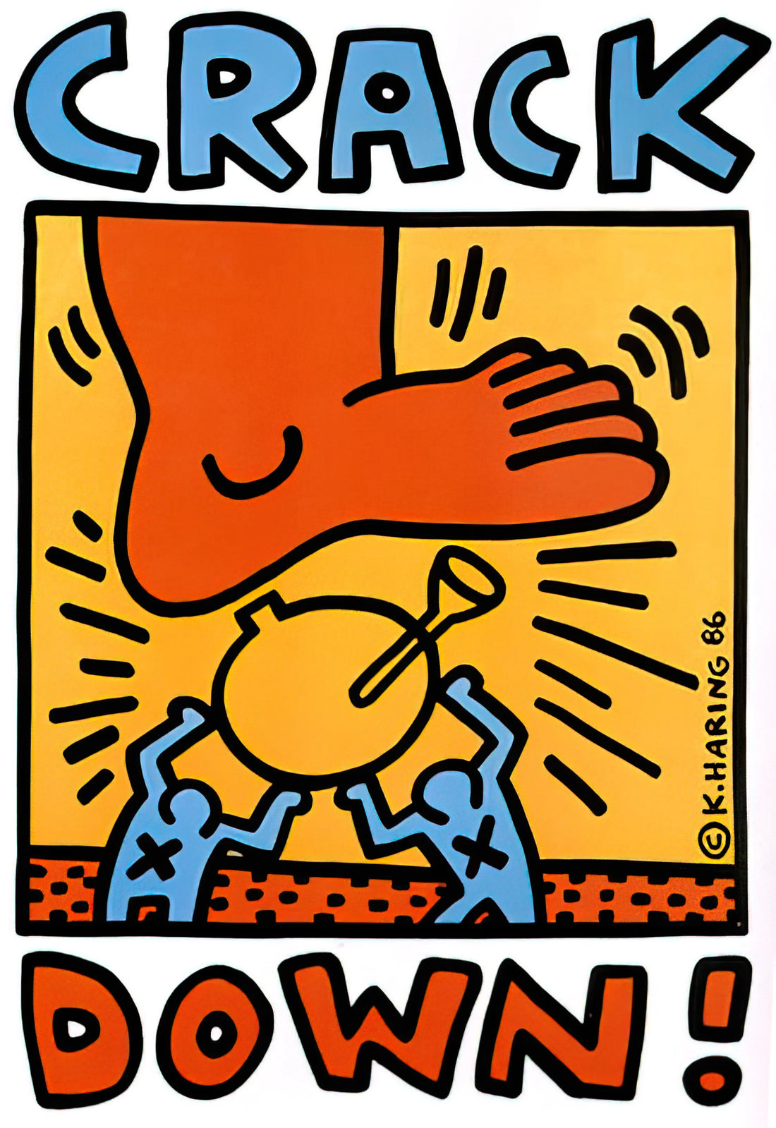 Keith Haring: The Radiant Legacy of a Pop Art Icon - CRACK DOWN 1986 by Keith Haring