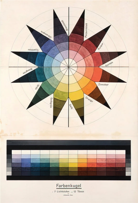 Kitagawa Utamaro: Master of Ukiyo-e and the Floating World - Farbenkugel in 7 Lichtstufen und 12 Tönen - 1921 by Johannes Itten