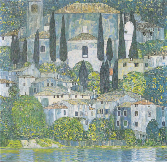 Klimt's Birch Forest: A Masterpiece of Symbolism and Modernist Vision - CHRURCH IN CASSONE 1913 by Gustav Klimt