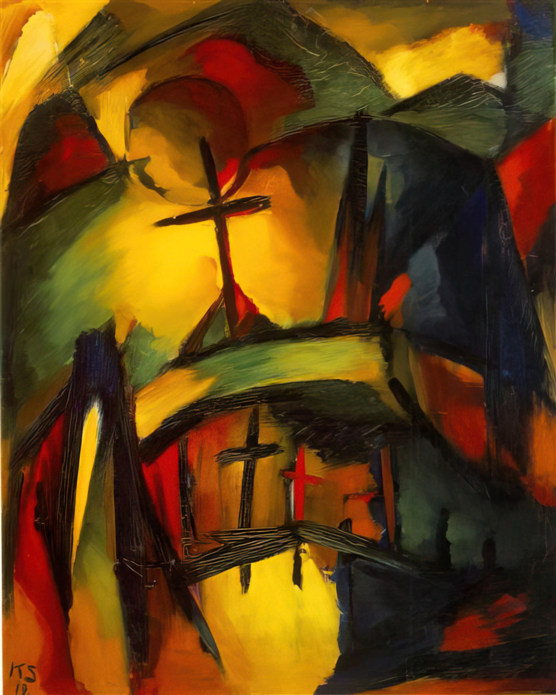 Kurt Schwitters Prints: A Guide to the Merz Artist's Revolutionary Collage Art - MOUNTAIN GRAVEYARD 1919 by Kurt Schwitters
