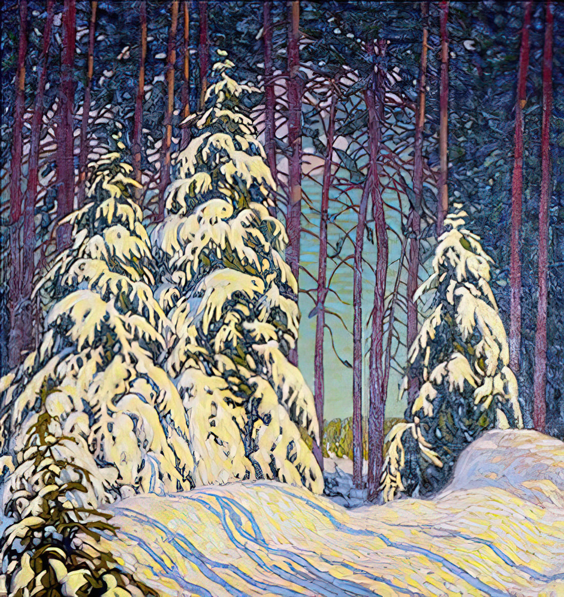 Lawren Harris Posters: A Collector's Guide to Canada's Iconic Group of Seven Artist - Winter Sunrise - 1913 by Lawren Harris