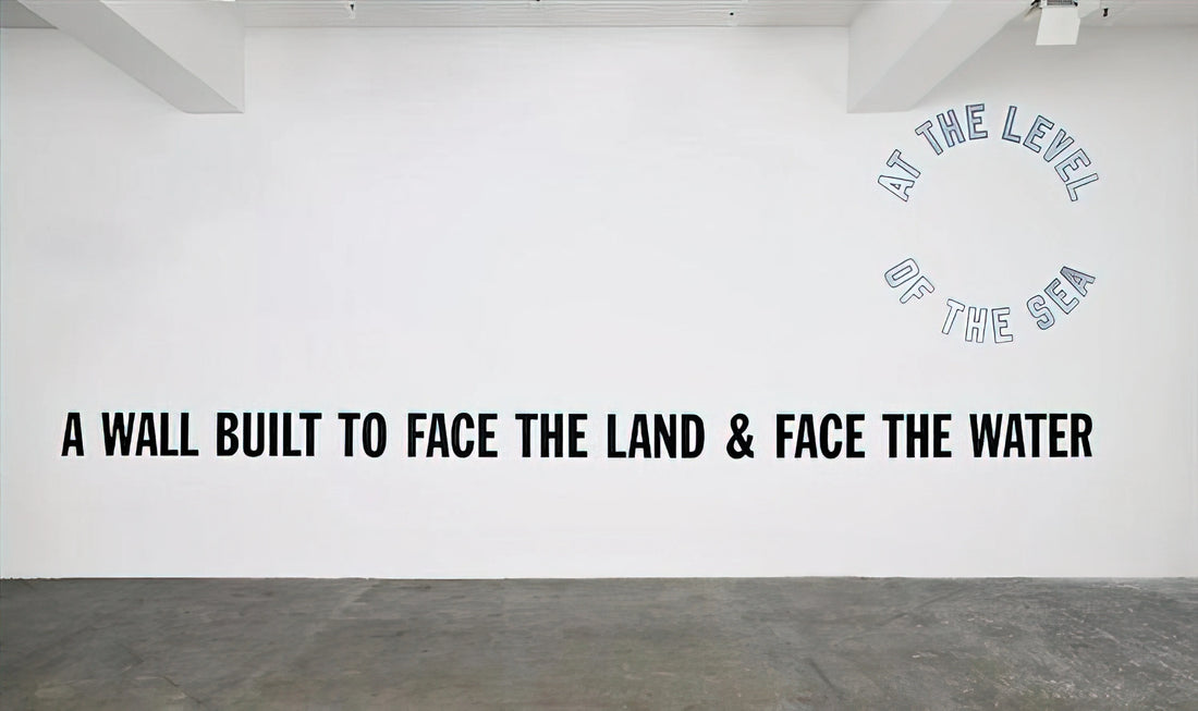 Lawrence Weiner Framed Canvas Print: Conceptual Art for Your Space - A Wall Built... - 2008 by Lawrence Weiner