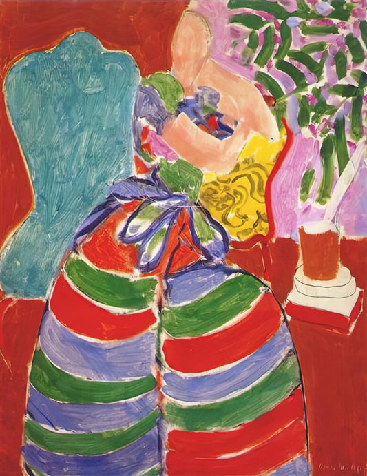 Le Luxe II by Henri Matisse: A Masterpiece of Decorative Modernism and Artistic Evolution - THE STRIPED DRESS 1938 by Henri Matisse