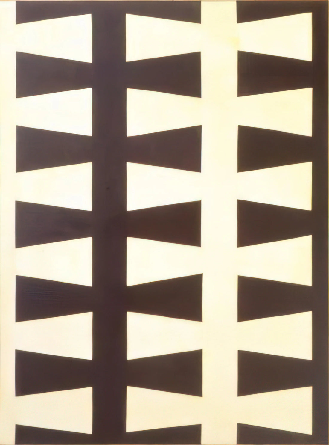 Leon Polk Smith Framed Canvas Print: A Guide to Owning Hard-Edge Abstraction - Black and White Repeat - 1953 by Leon Polk Smith