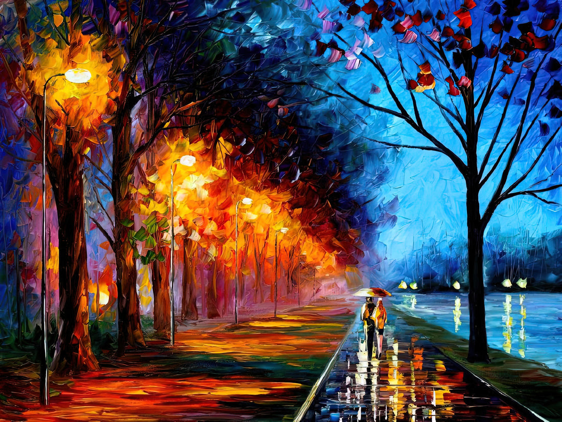 Leonid Afremov Autumn: A Symphony of Color and Emotion in Impressionist Art - Leonid Afremov by Leonid Afremov